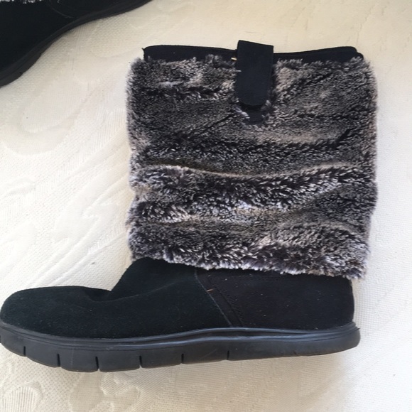 Tony Little Black Suede Fit Boot Size 9 - Picture 2 of 4